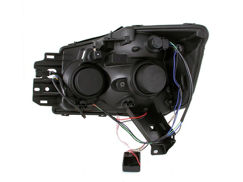 DTMOTO LED Projector Headlights For 2004-2015 Nissan Titan & Armada – Black Housing U-Bar Style – With Osram Bulbs