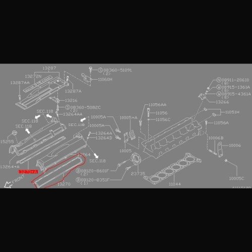 RB20 RB25 RB26 Valve Cover Gasket - Exhaust - Nissan Race Shop