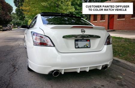 thumbnail image 2 of ST Style Shark Fin Rear Bumper Diffuser For 2009-2015 Nissan Maxima – Unpainted Black Polyurethane 2 of 6
